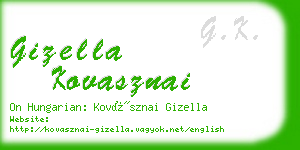 gizella kovasznai business card